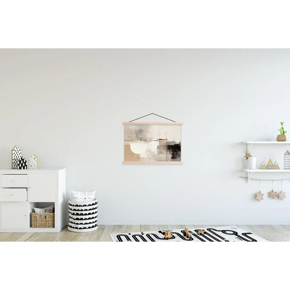 MuchoWow - Schoolplaat/ wandhanger - Abstract - Kunst - Grijs - 60 x 4