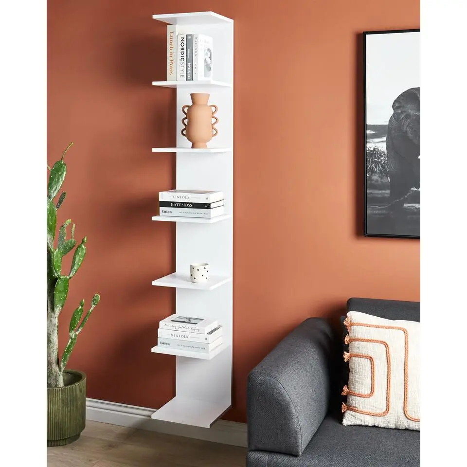 ESTON - Wandboekenkast - Wit - Vezelplaat