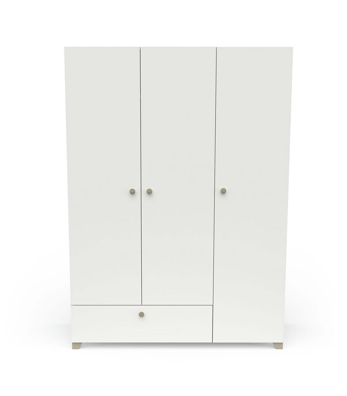 IZZY - Armoire 3 portes et 1 tiroir avec penderie - L135 x H186cm