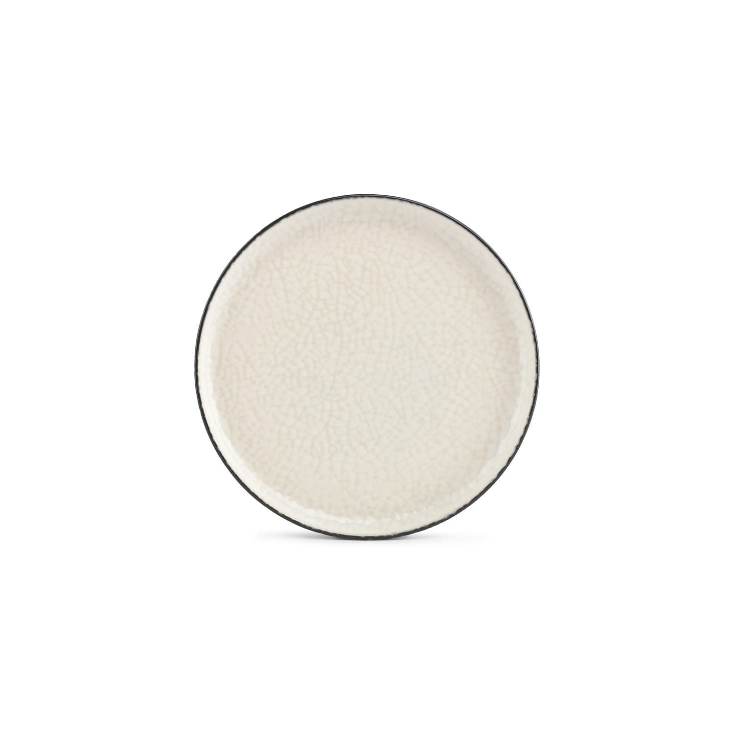 Ona - Plat bord 20cm wit Gravel - Set van 6