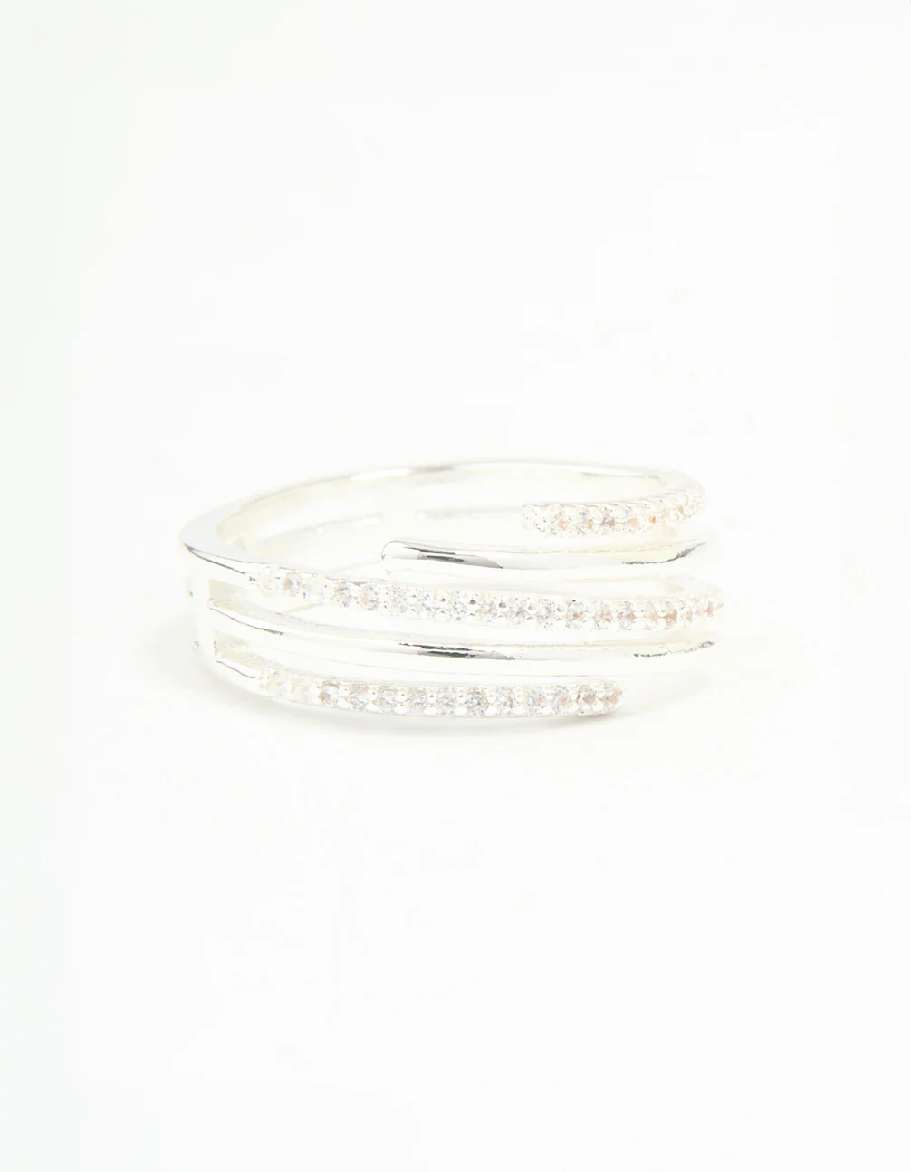 Silver Plated Cubic Zirconia Dainty Wrap Ring