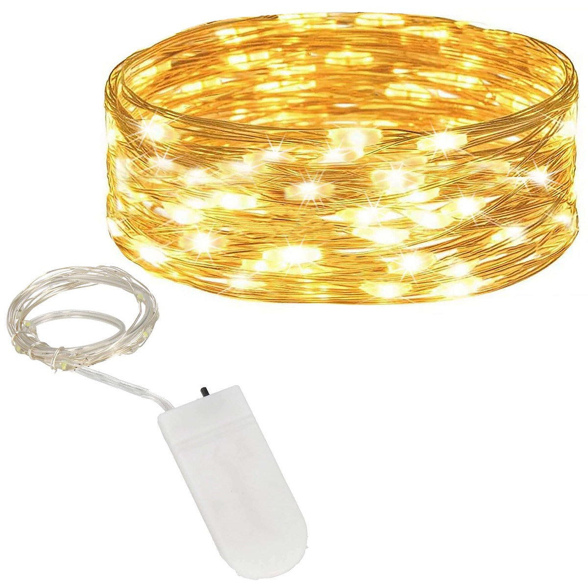Lampki choinkowe 20LED druciki mikro na baterie biały ciepły