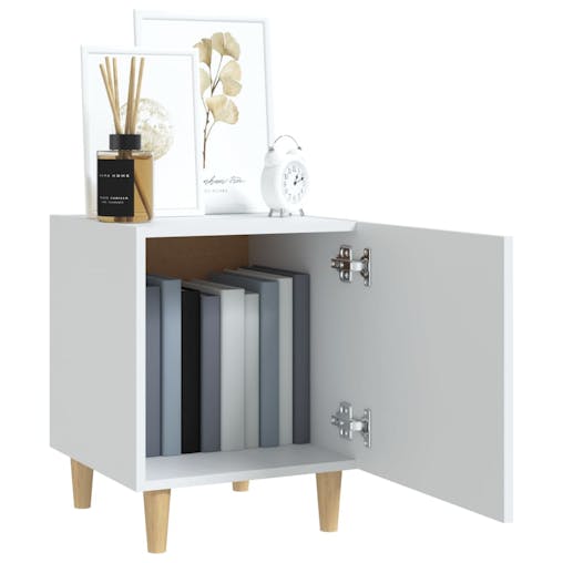 NNEVL Bedside Cabinets 2 pcs White Engineered Wood