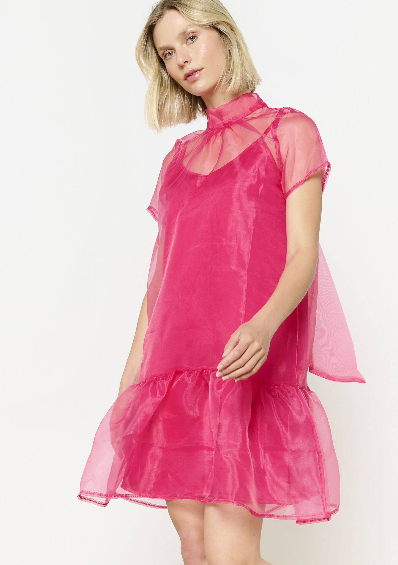 Gelaagde organza jurk
