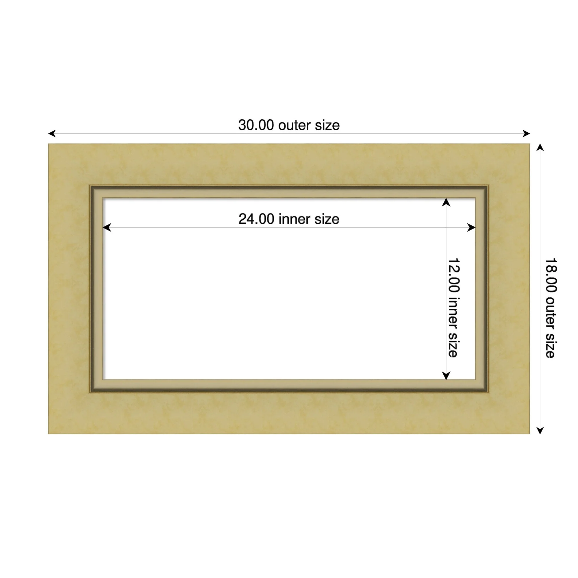 Amanti Art Landon Gold Framed Dry Erase Magnetic Board