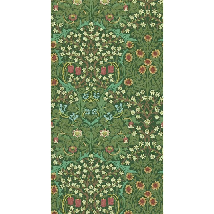 Morris & Co. Blackthorn Green Floral Wallpaper