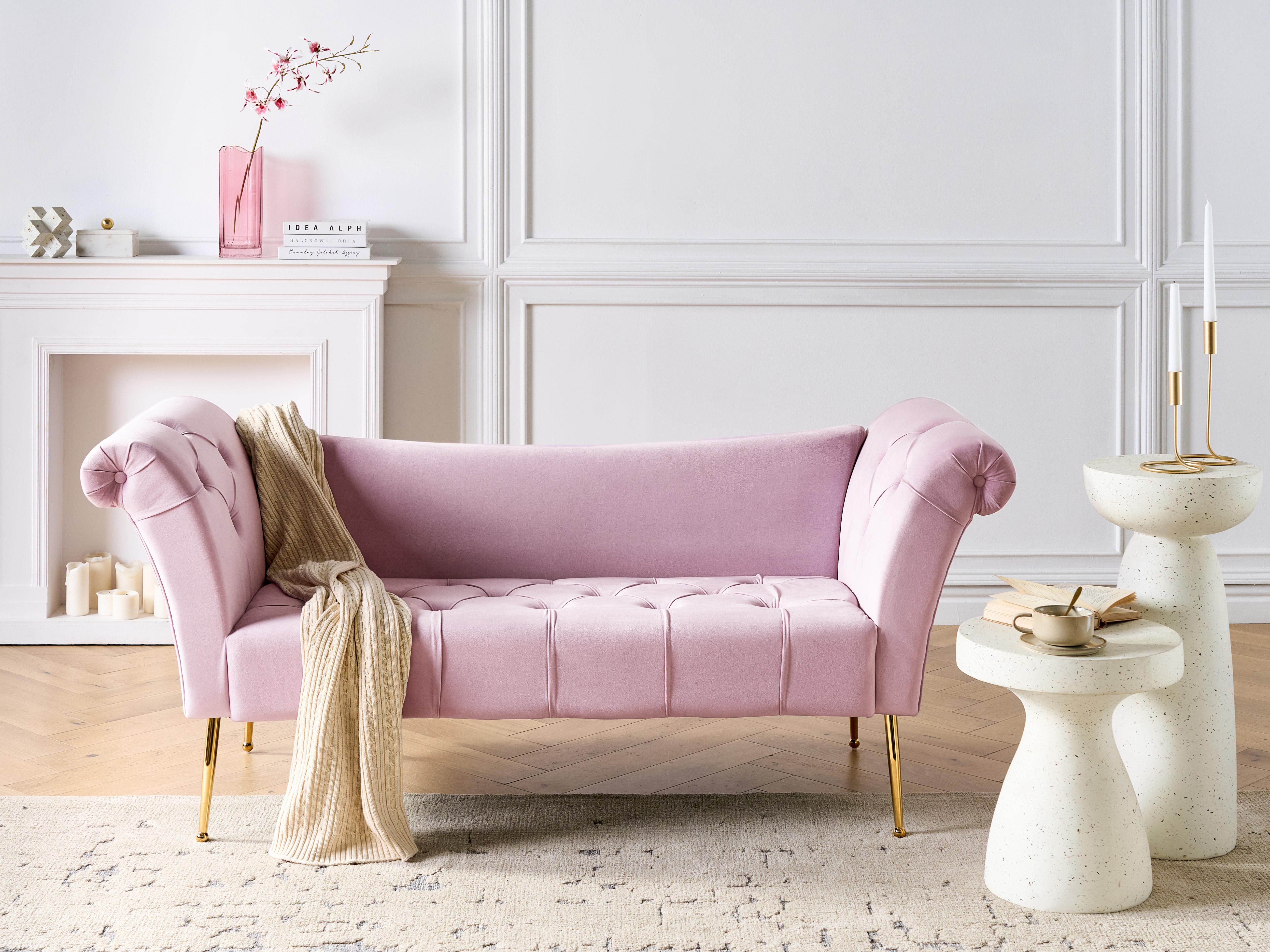 Chaise Longue NANTILLY Velvet Light Violet