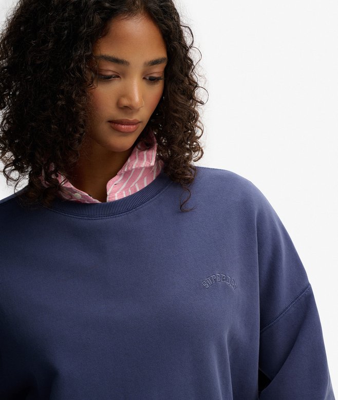 Essential Logo Garment Dyed Crew Sweatshirt
