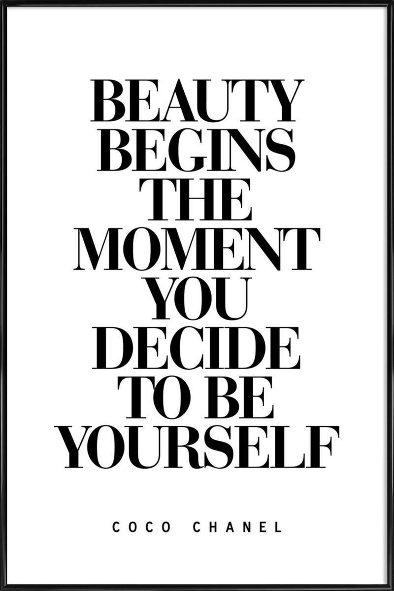 BEAUTY BEGINS - Affiche dans cadre standard (noir) blanc & noir 40x60