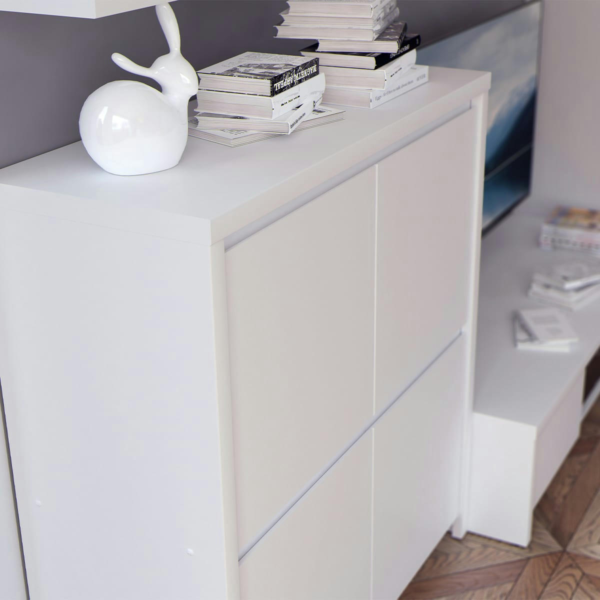 - Buffet 4 portes blanc