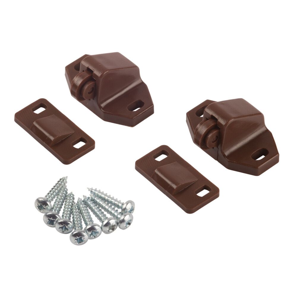 SKAPLÅS SUKI FOR DØRER/SKAP PLAST 36MM 2-PAKNING BRUN