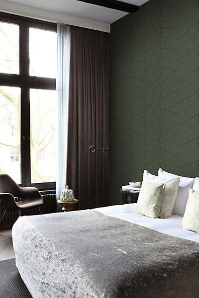 Origin Wallcoverings papier peint motif de carrellages avec imitation peau de serpent vert grisé 53 cm x 10.05 m
