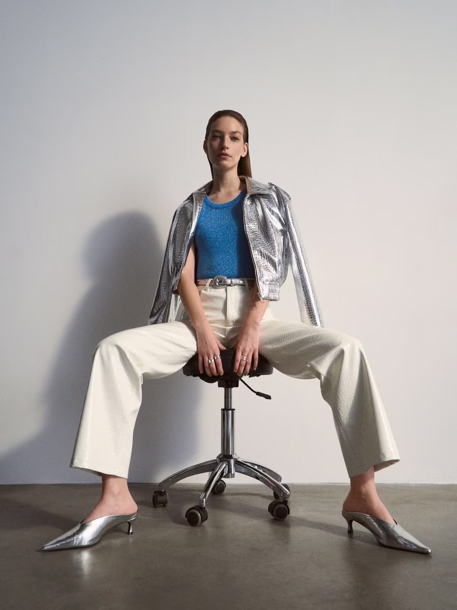 Top With Metallised Yarn Blend