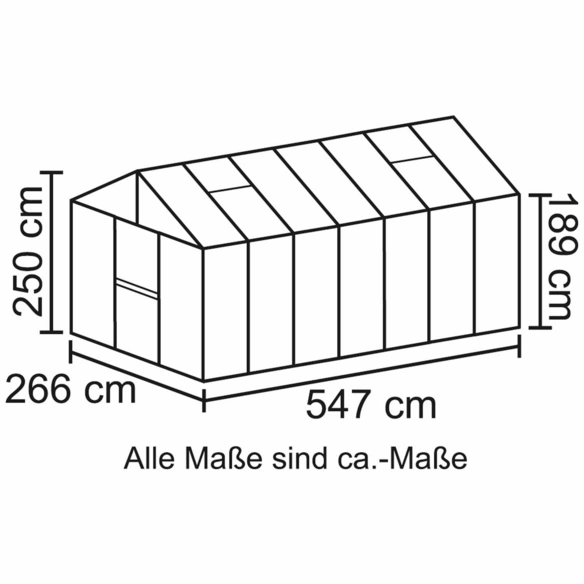 Gewächshaus »Zeus«, 13,8 m², Aluminium/Glas, winterfest