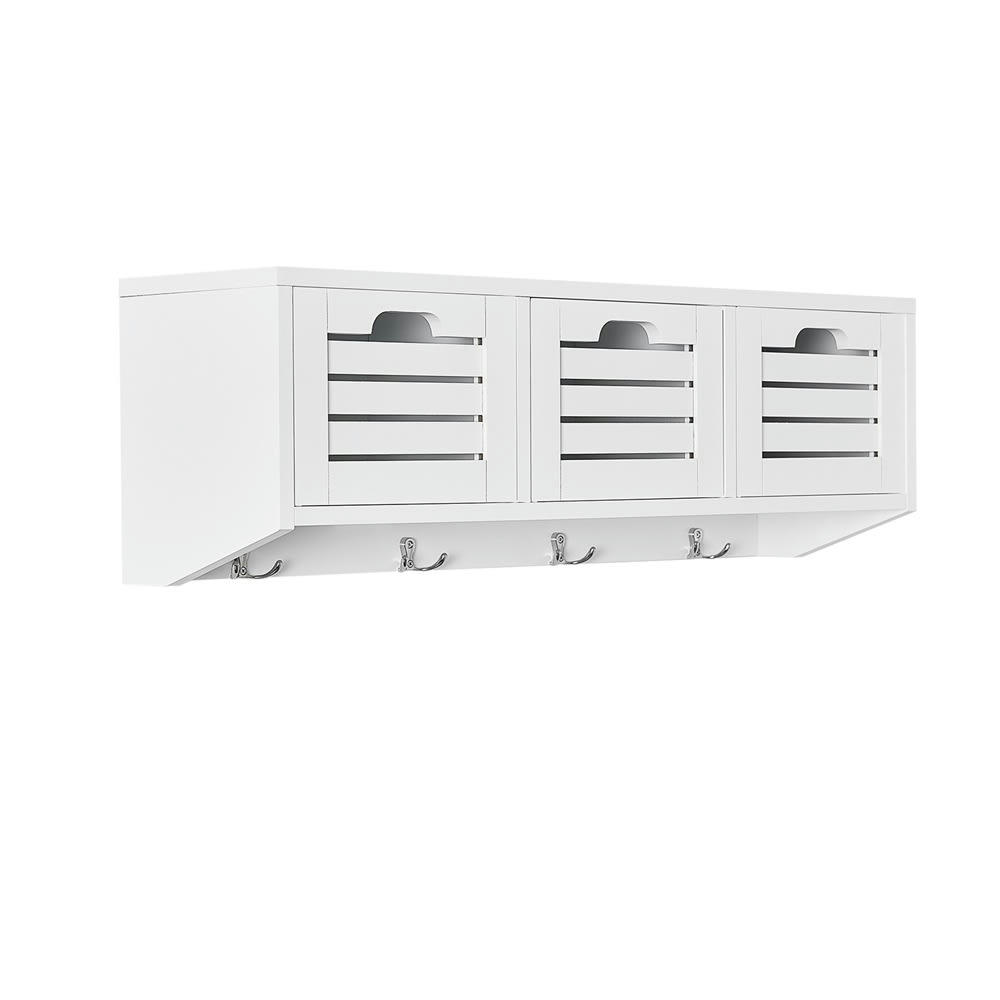 - Portemanteau effet bois blanc avec 4 crochets