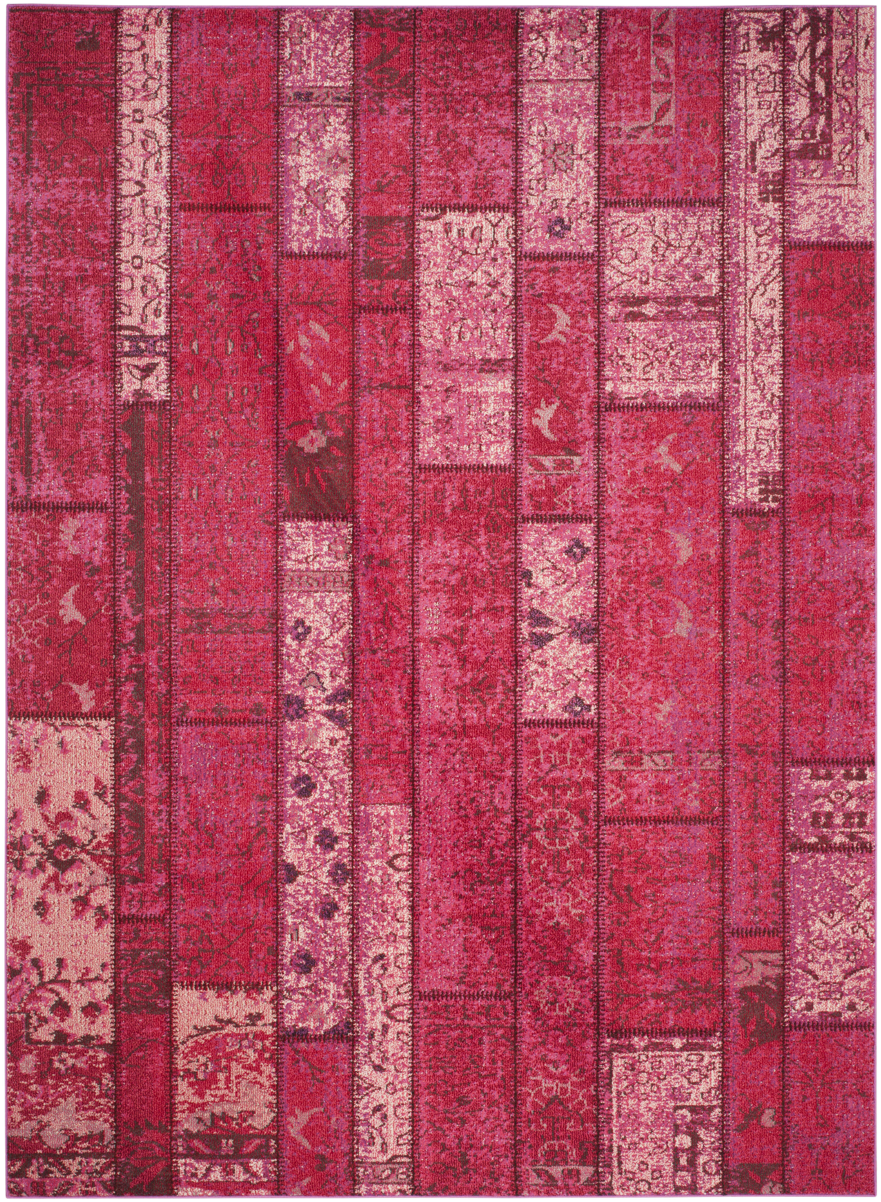 MONACO - Tapis de salon interieur en rose & multi, 201 x 279 cm