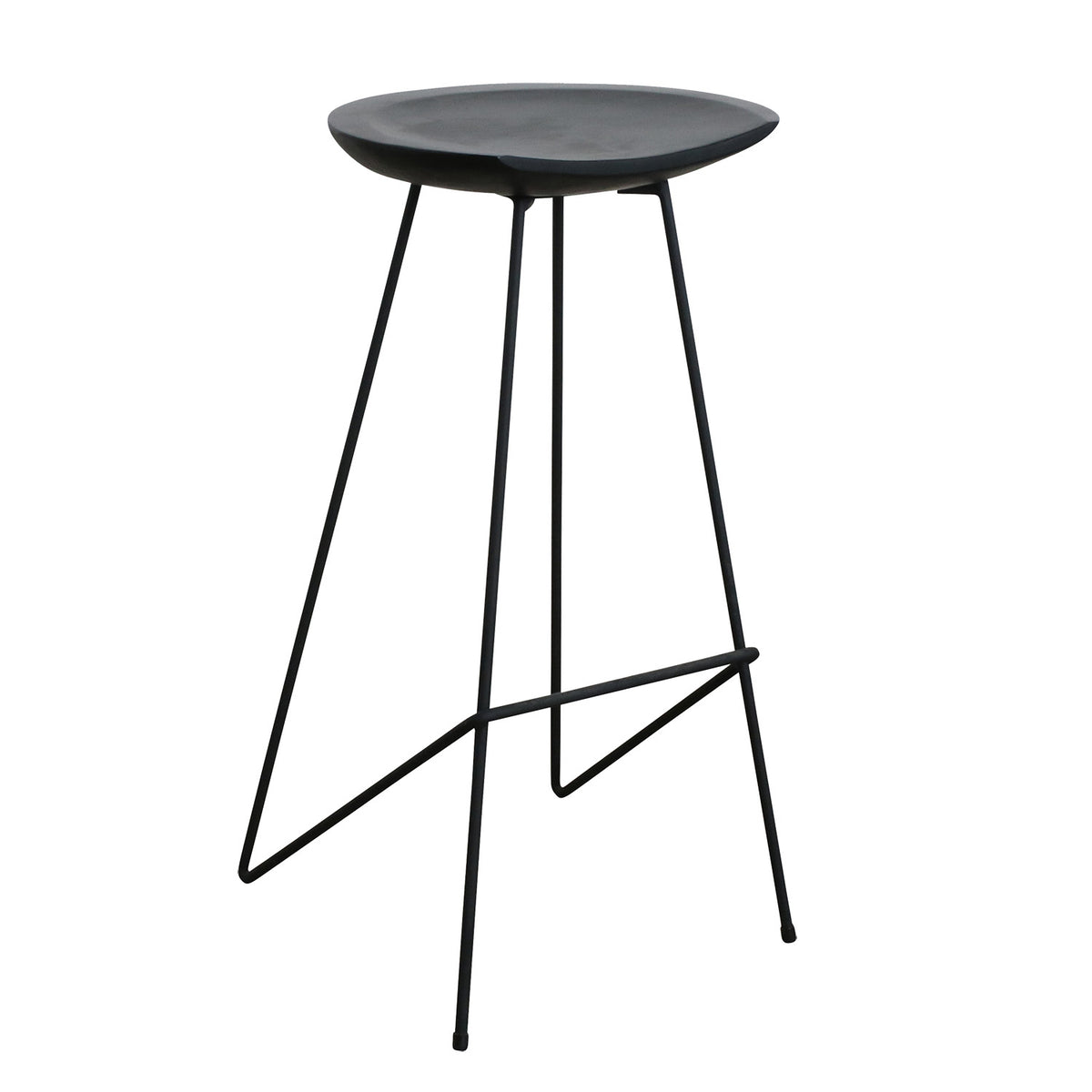 Raw materials barkruk Loft - zwart - 42x41x77 cm