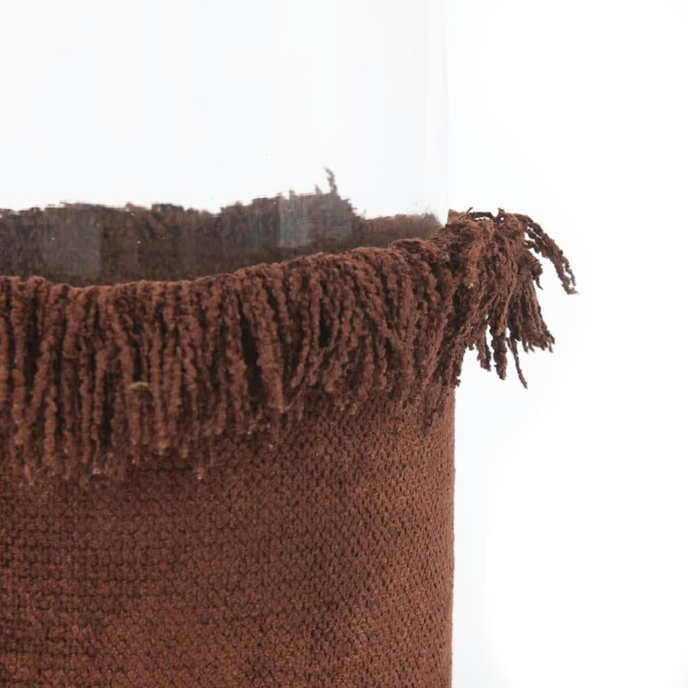 OH MY GEE - Bougeoir en verre et velour bordeaux 15x25