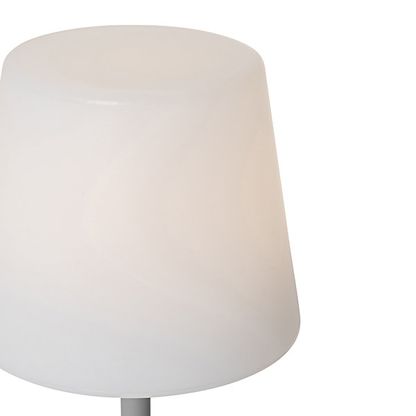 Lampe de table grise rechargeable avec LED et variateur IP54 - Jude