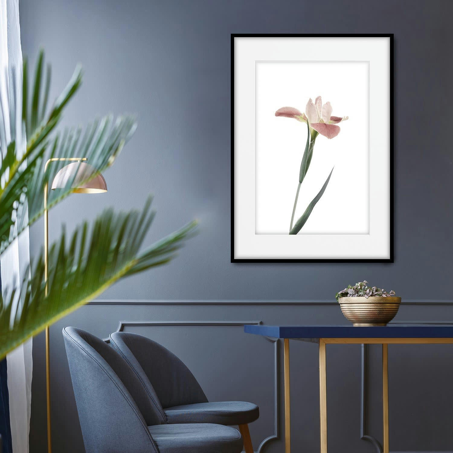 FLORES - Affiche avec cadre noir - Lily - 50x70