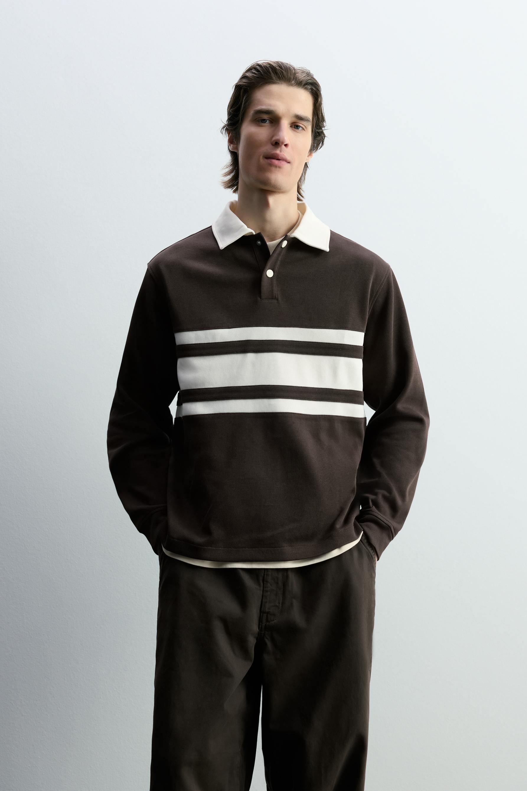 Sudadera polo franjas