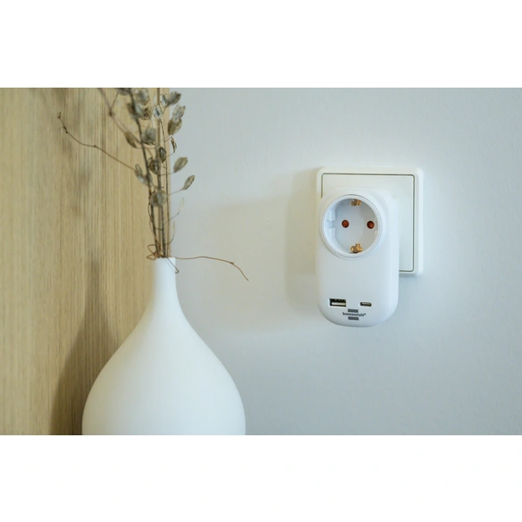Ladegerät, Steckdosenadapter mit USB C Power Delivery 18W weiß