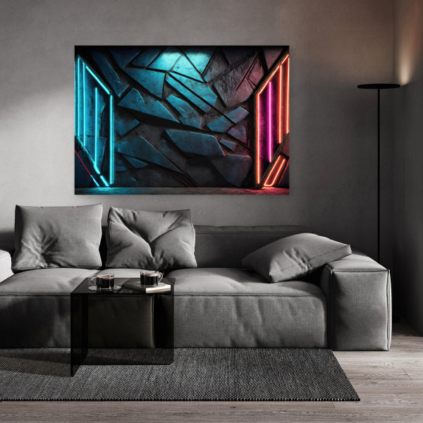 Feeby Obraz na płótnie, Futurystyczna tekstura neonowa 60x40