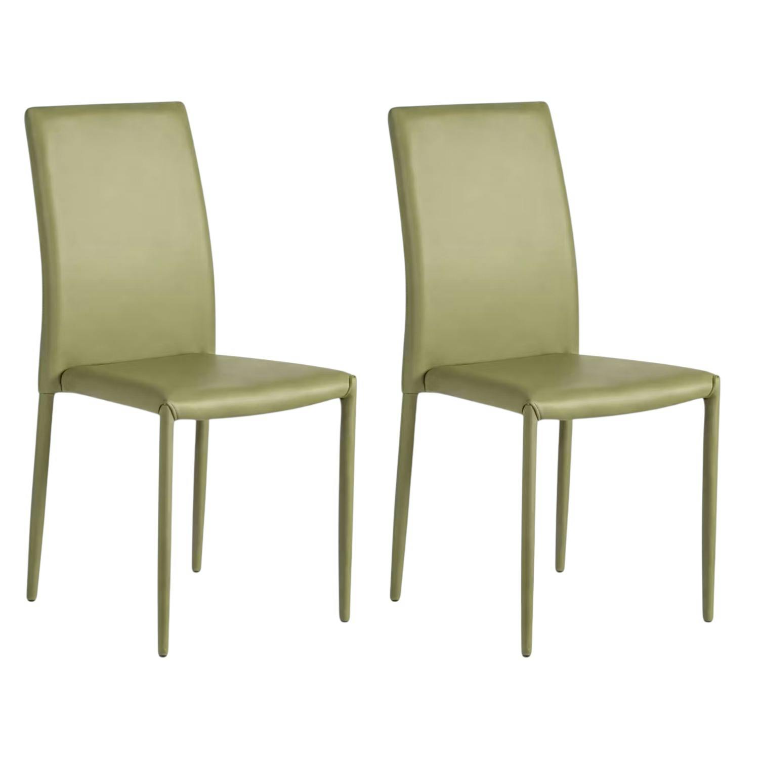 Chaise de salle à manger verte moderne (lot de 2) LORA