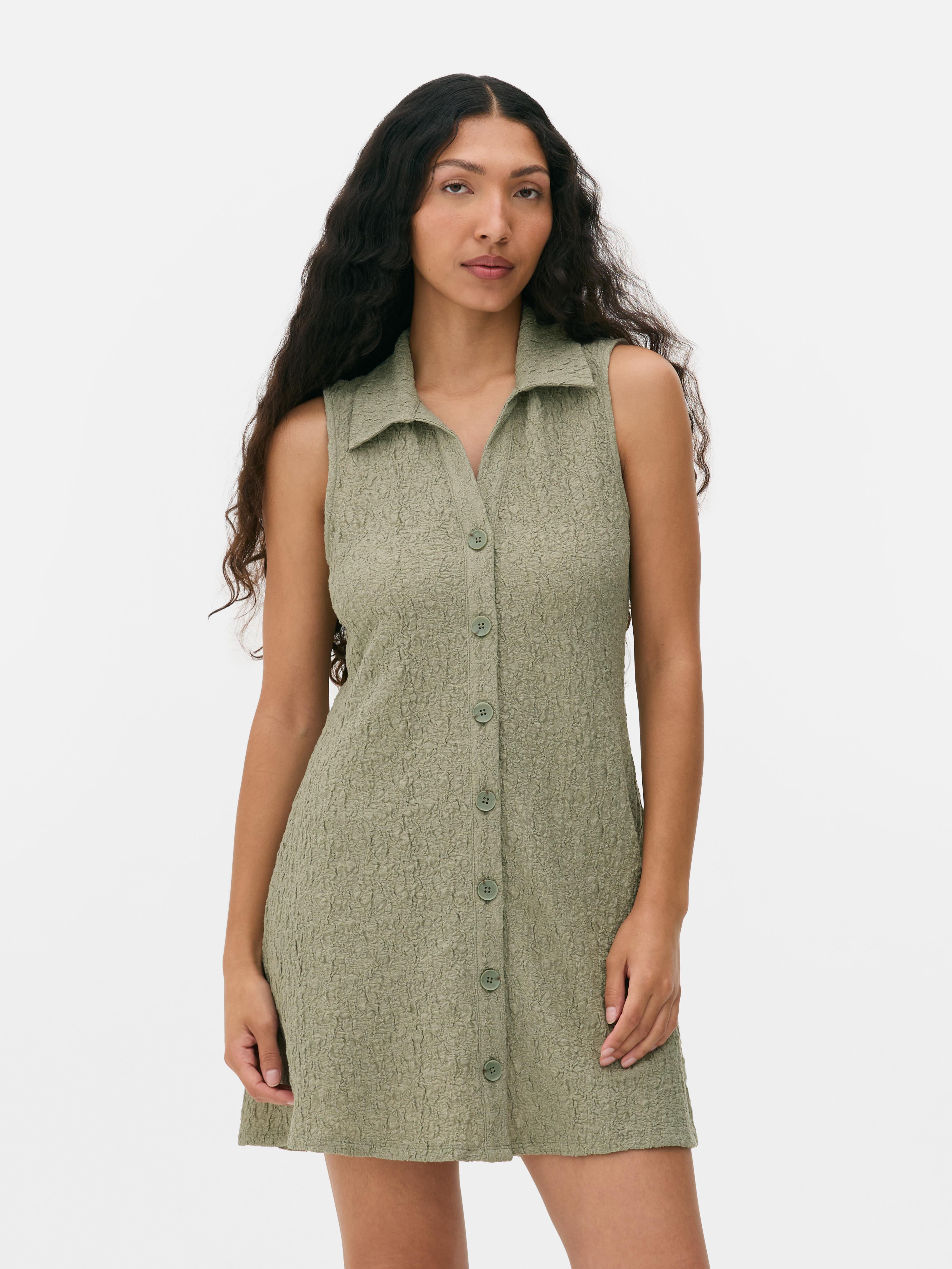 Textured Collar Mini Dress