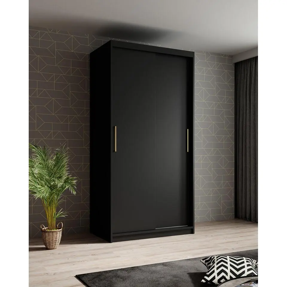 Meubella - Kledingkast Mandalin - Zwart - 100 cm