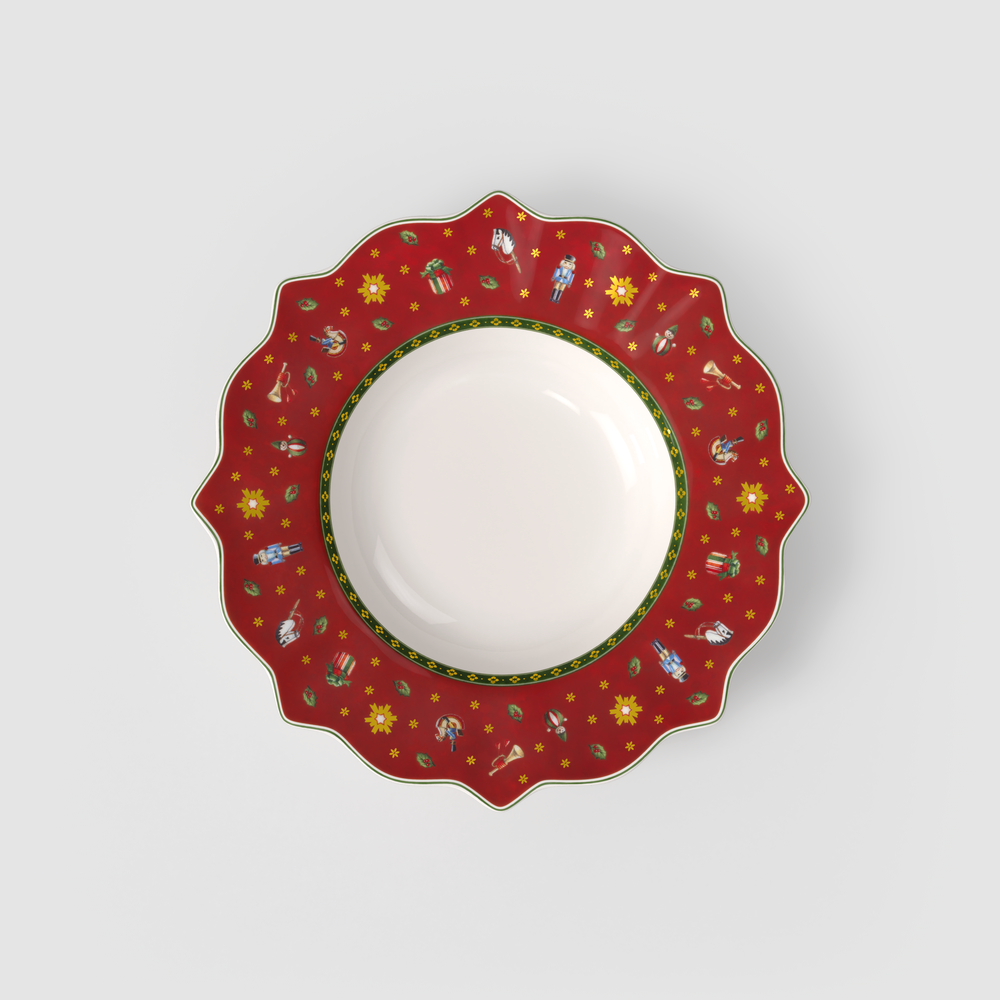 Toy's Delight Soup bowl - Red, 10.4'', Premium Porcelain