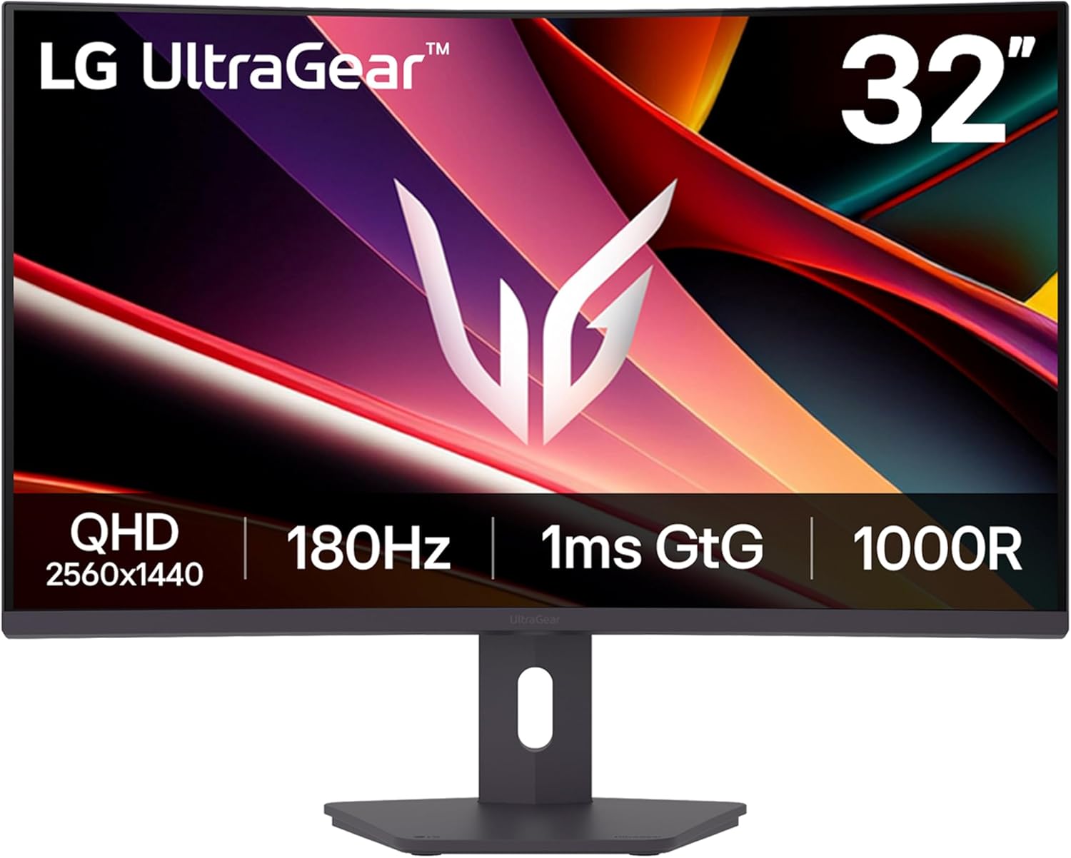 LG 32G600A-B 32-inch Ultragear QHD (2560 x 1440) Curved Gaming Monitor  180Hz  1ms  AMD FreeSync  HDMI  DisplayPort  Tilt/Height/Swivel Adjustable Stand  Black