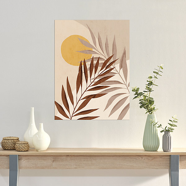 Affiche branche, soleil beige et orcre l.30 x H.40 cm