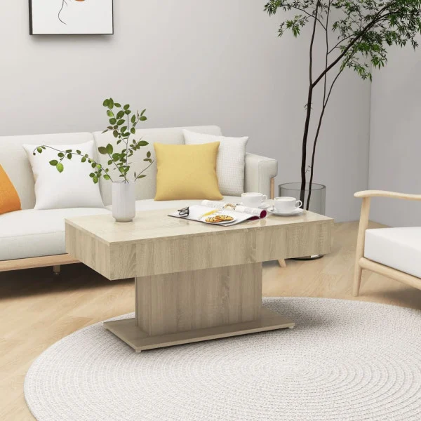 Stolik Kawowy Ława Stół Brązowy 96x50x45 Do Salonu Do Pokoju