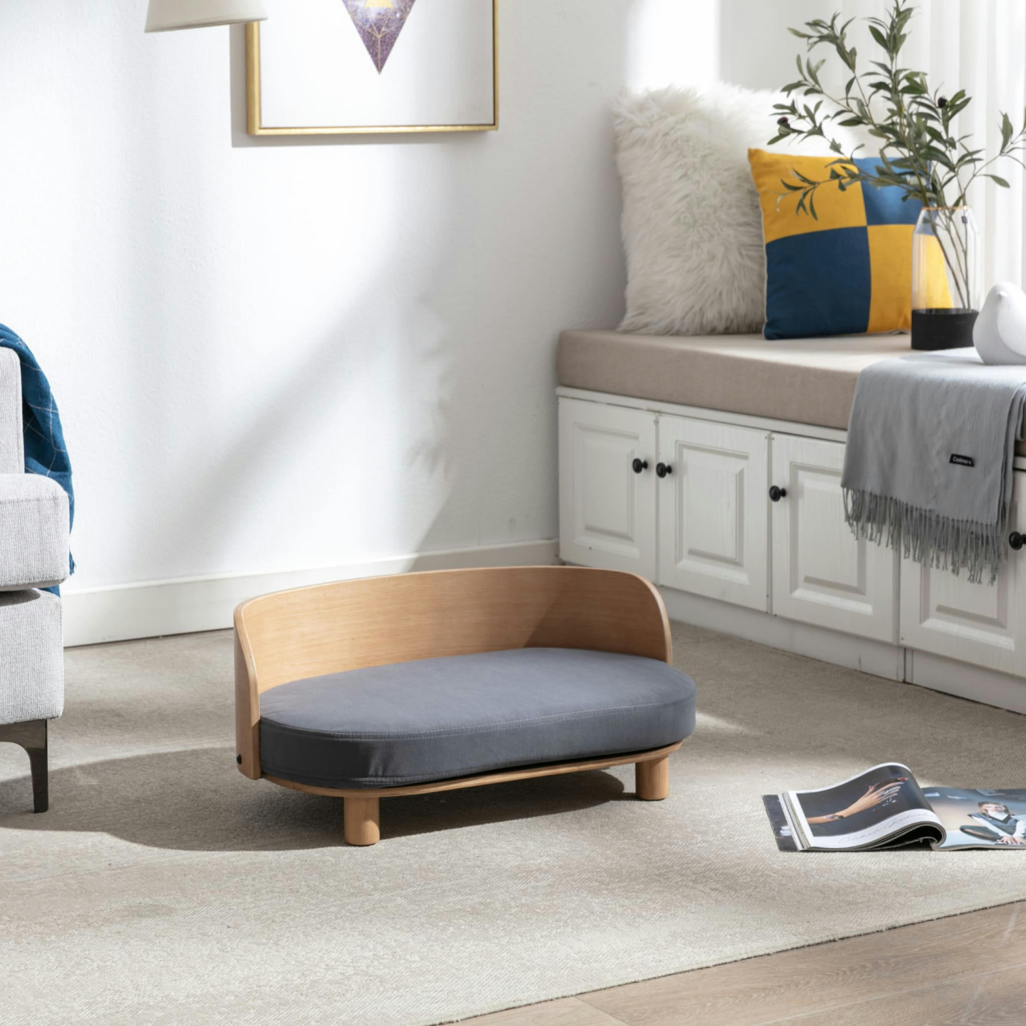 FILOU - Panier pour chien et chat gris foncé lit pour animaux|sweeek