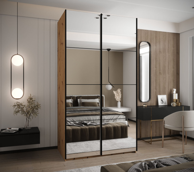 Szafa przesuwna 64 wysoka Lux 2 130 artisan czarny czarny