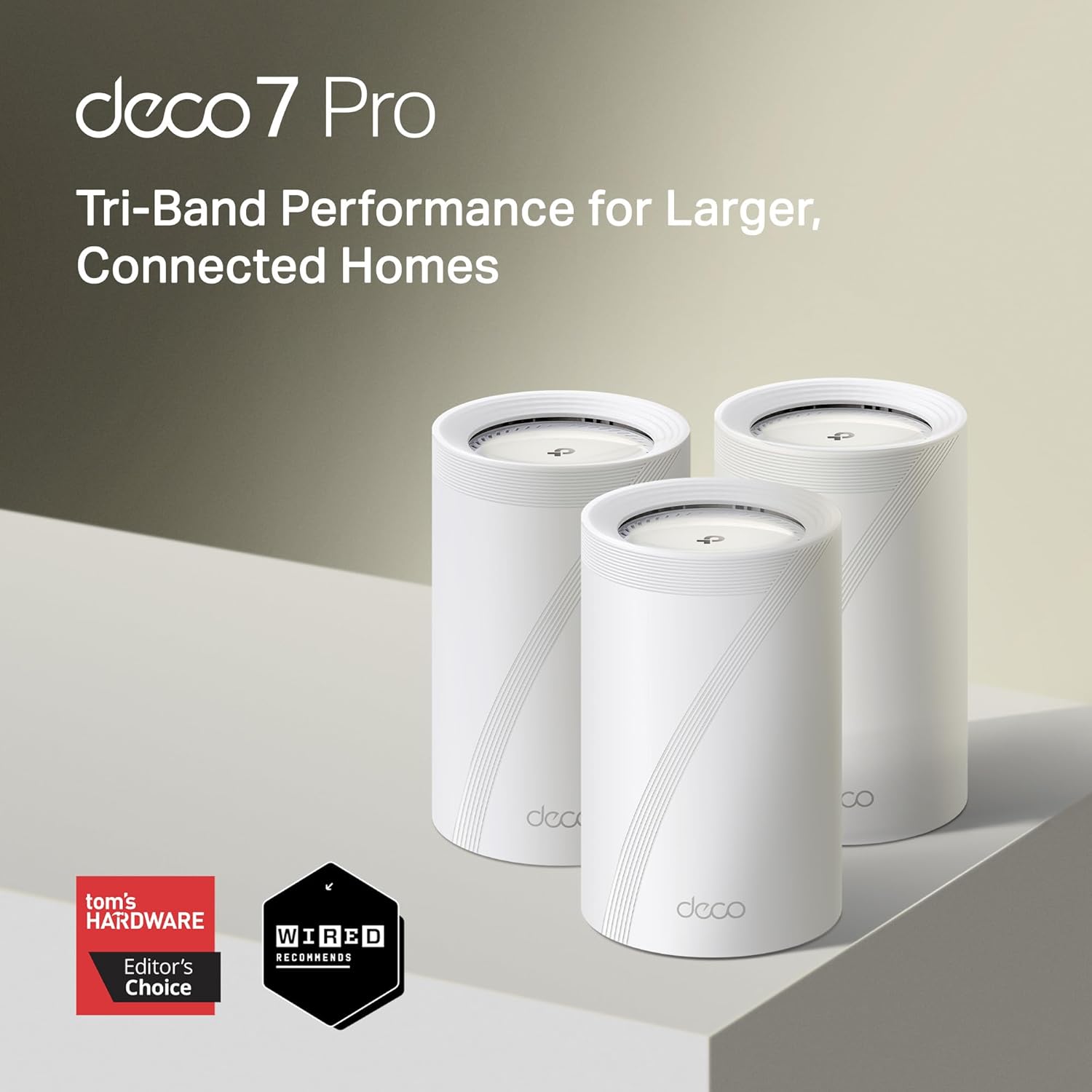 TP-Link Deco 7 Pro BE14000 Tri-Band Wi-Fi 7 Whole Home Mesh System | 8-Stream 14 Gbps | 10 Gbps WAN/LAN Port | Up to 8100 Sq.ft  200 Devices Capacity | 320 MHz  HomeShield  AI-Roaming (BE67 3-Pack)