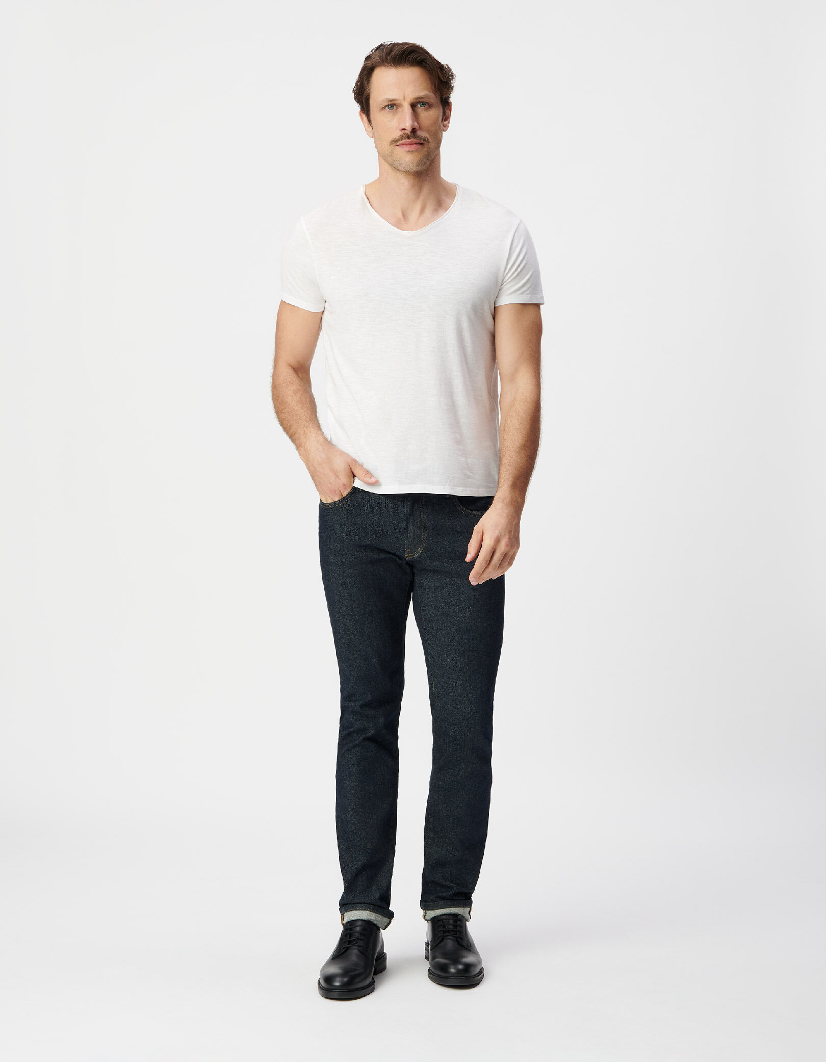 T-shirt L'Essentiel blanc col V Homme