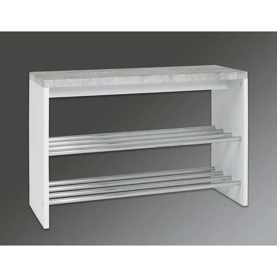 Bank Tillio 81cm, 2 rekken - chroom/beton decor