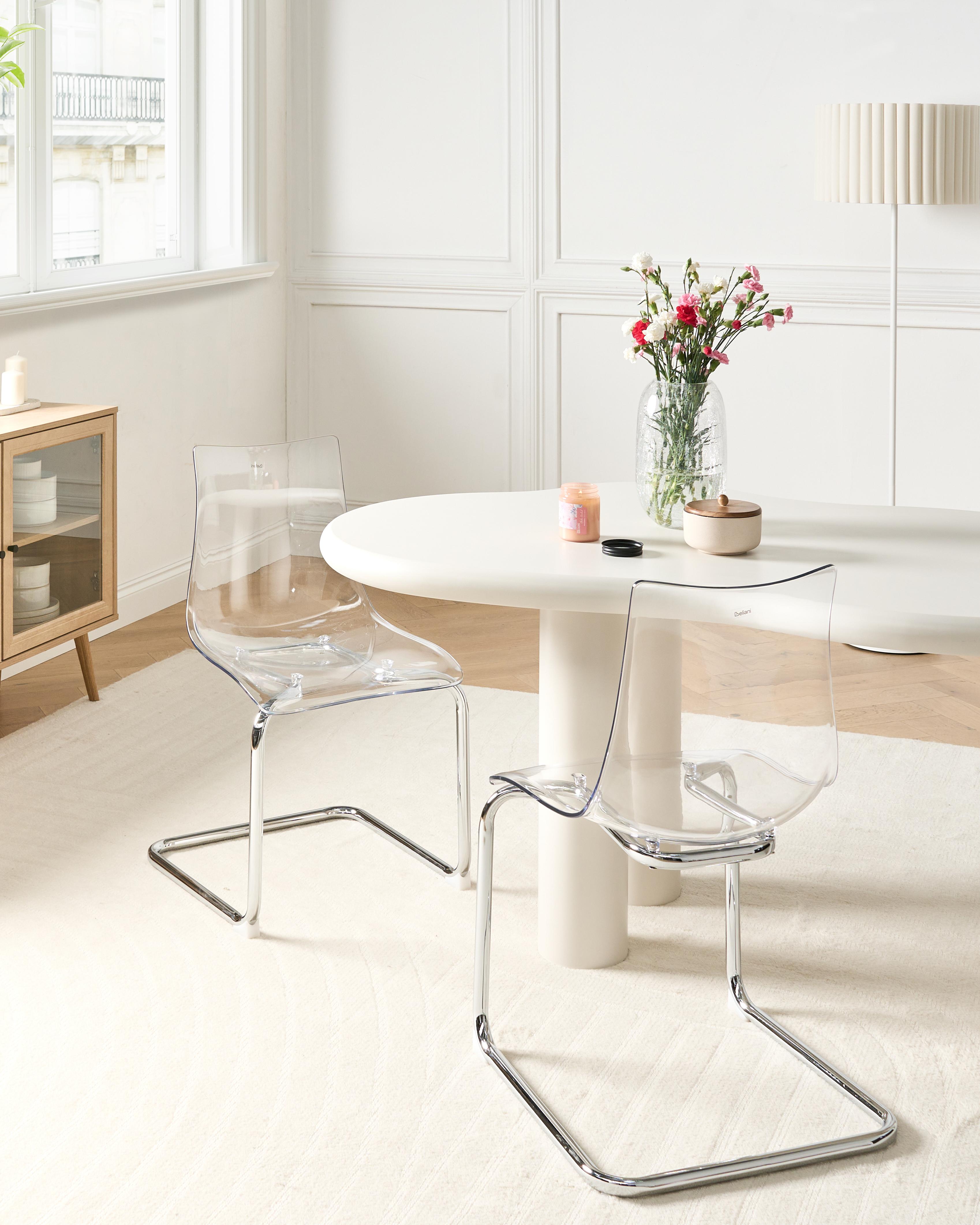 Set of 2 Dining Chairs MARSHALL Transparent