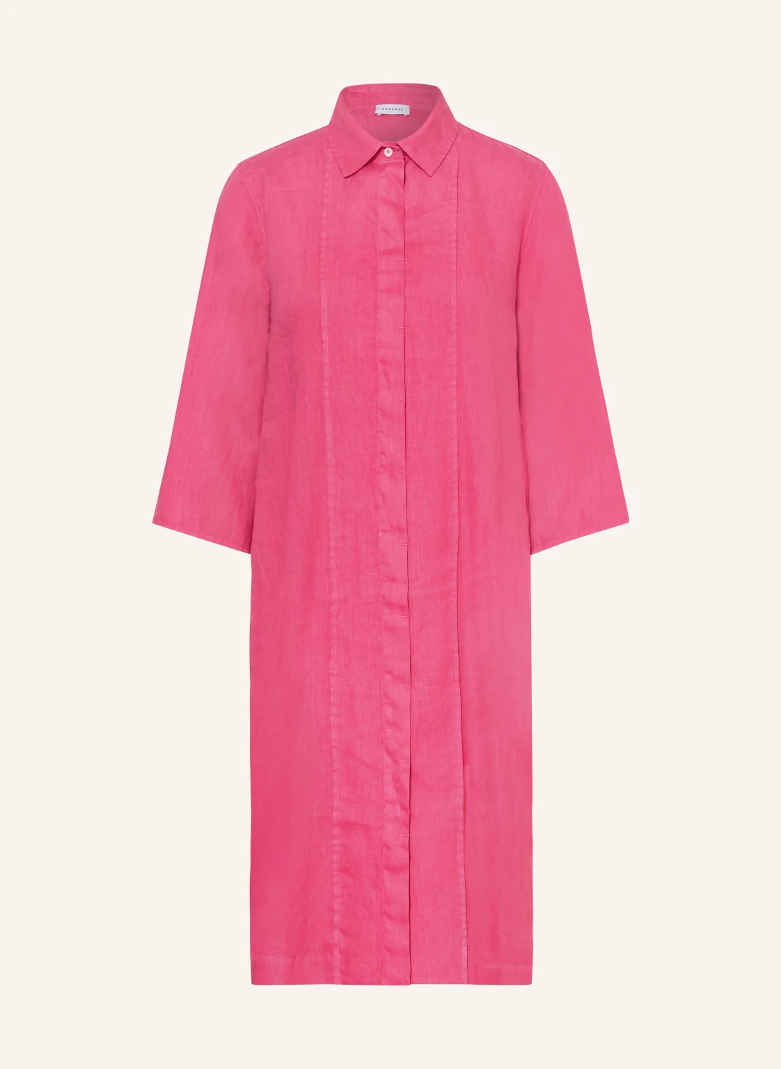 ROSSO35 Hemdblusenkleid aus Leinen mit 3/4-Arm