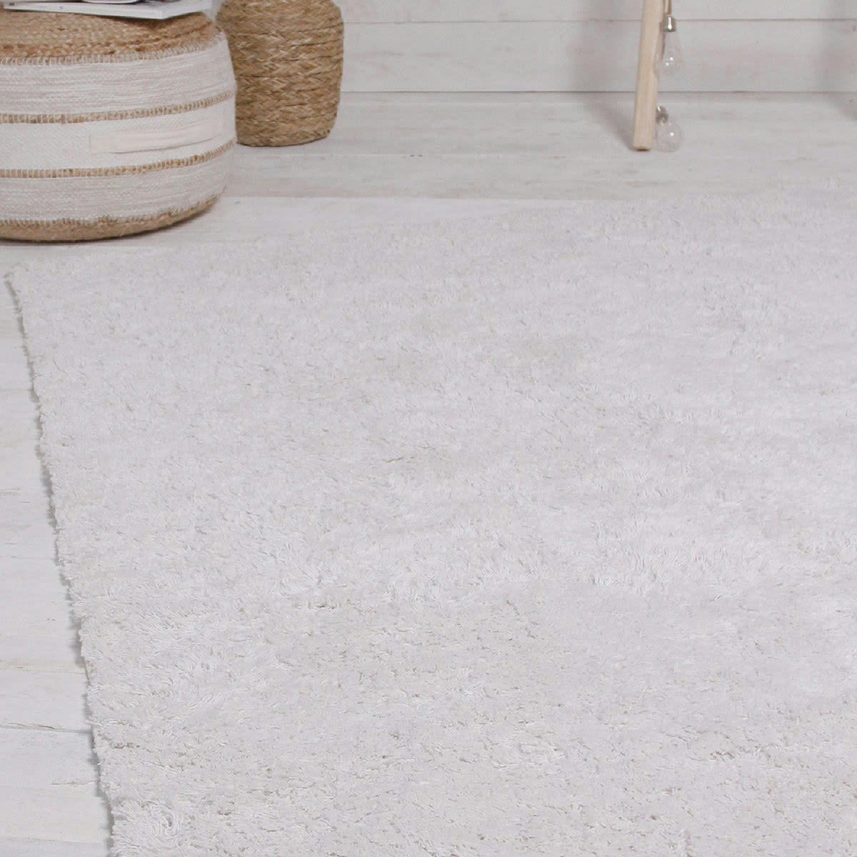 SLOW LIFE NAYELI - Tapis de salon tufté en coton ecru 120x170