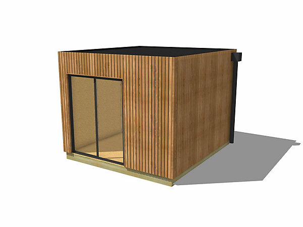 Bureau de jardin 4 saisons en bois 3,3 x 3,5 x 2,7 m / isolation RE2020 avec plancher isolé / menuiseries alu k-line