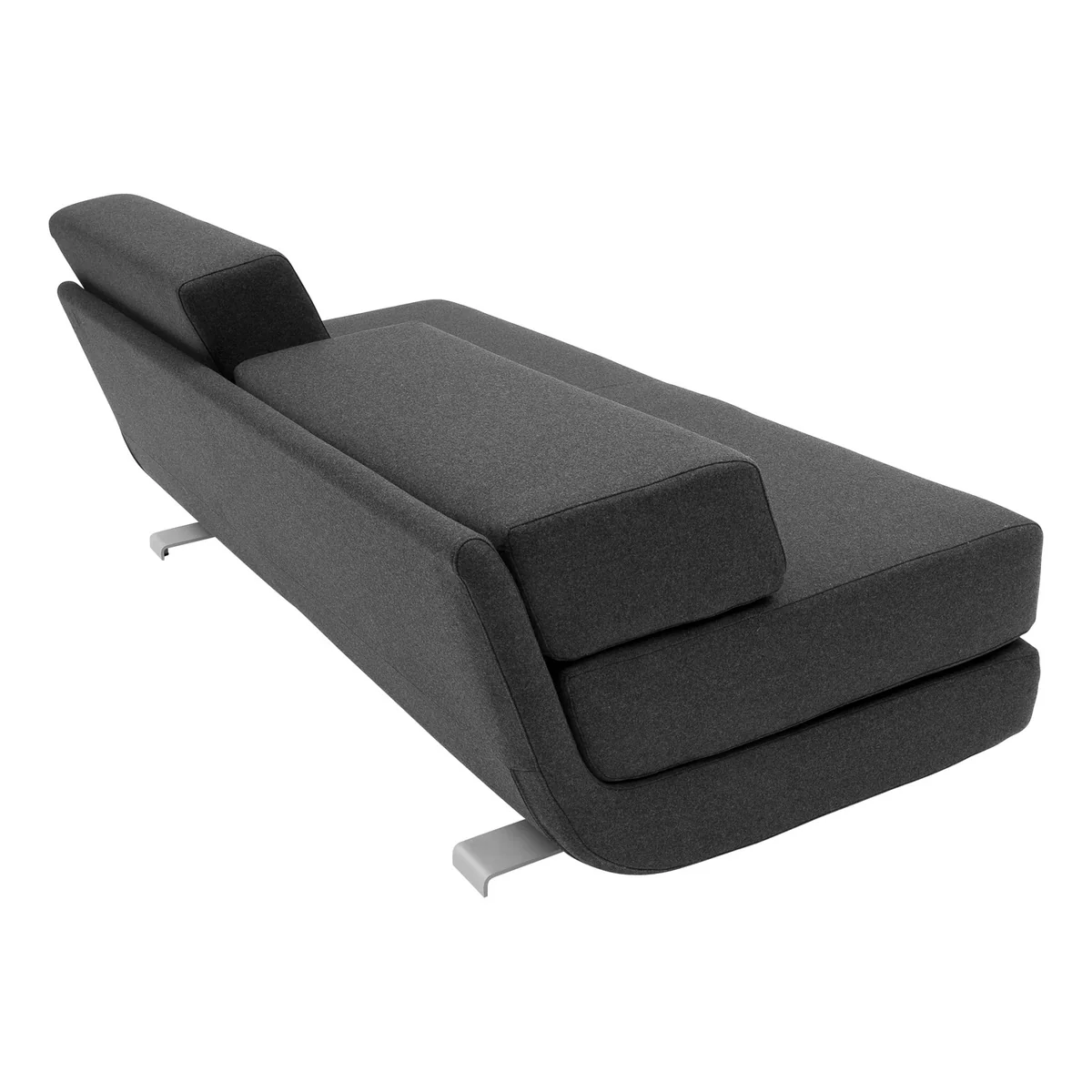 Softline - Lounge 3-er Schlafsofa, Filz Melange anthrazit (610)