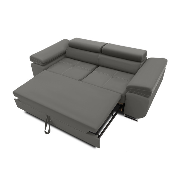 Elegancka sofa 2-osobowa rozkładana stylowa velvet Szara