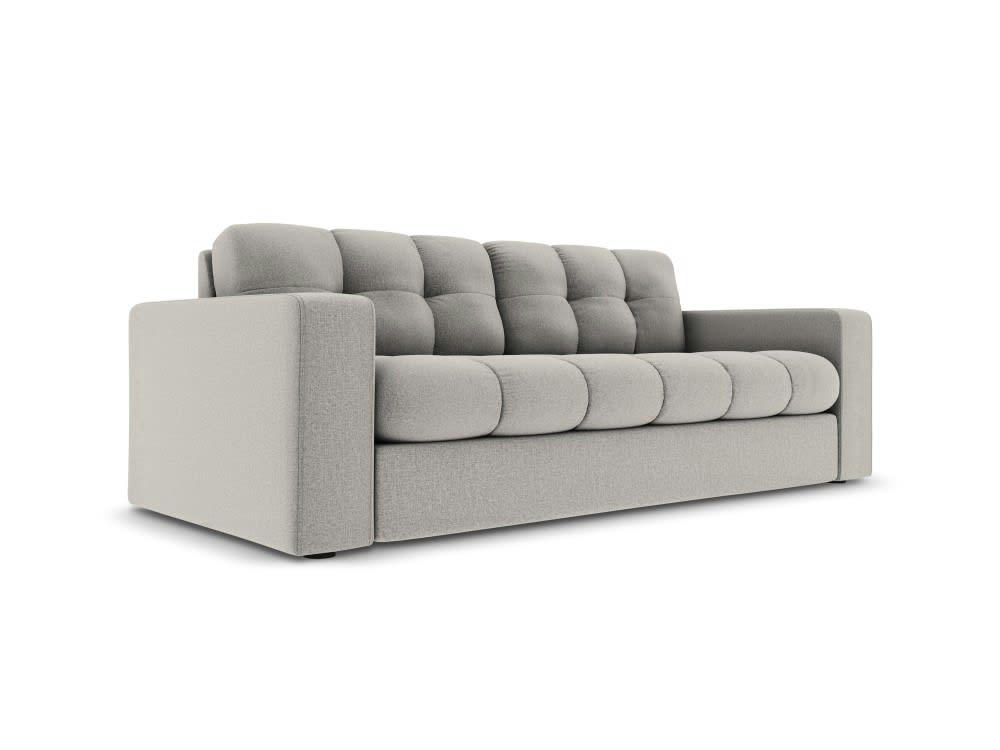 JUSTIN - Canapé 2 places en tissu structuré gris clair