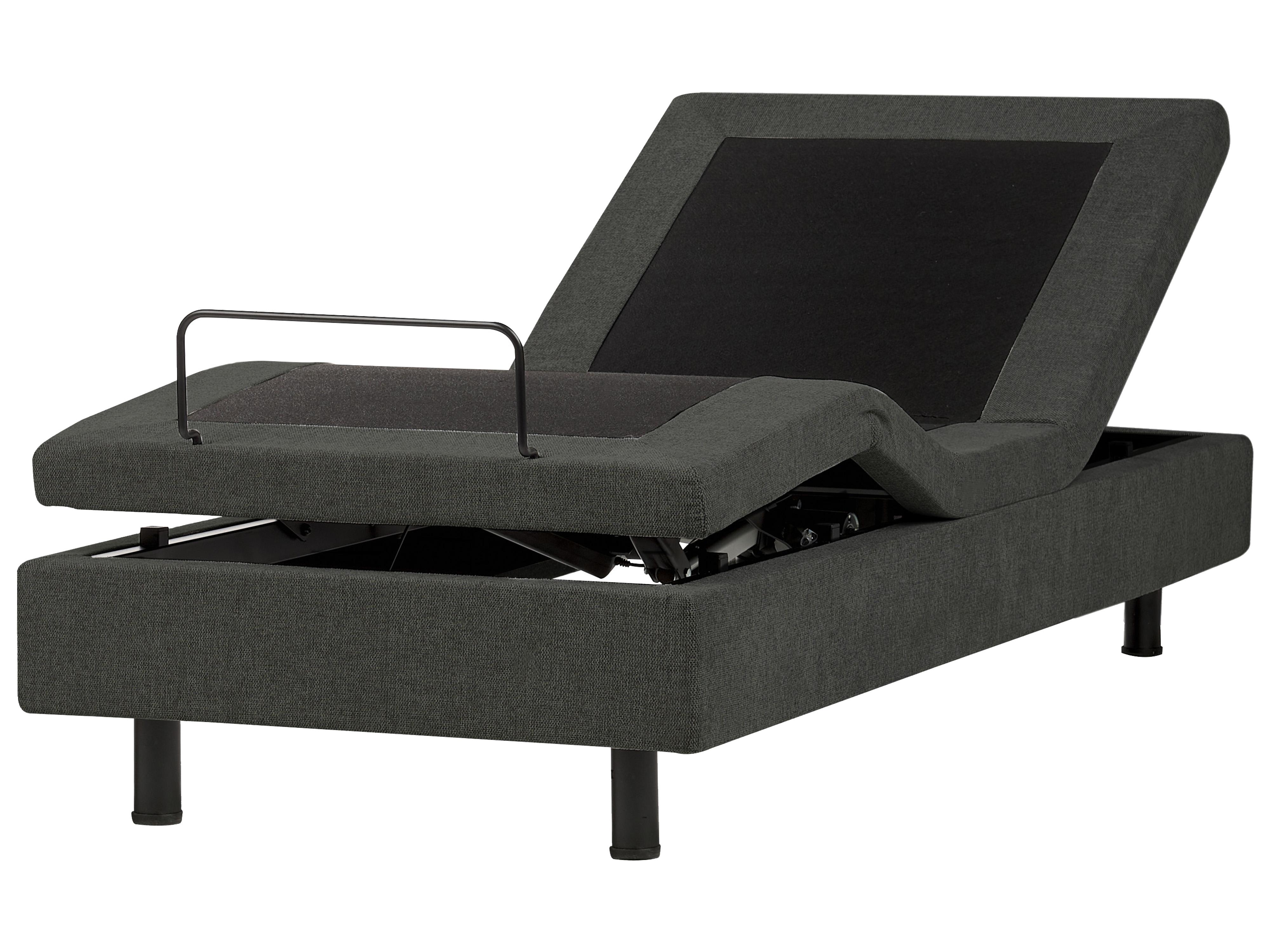 Adjustable Bed without Headboard Fabric CASTELLAN 90 x 200 cm (EU Single) Dark Grey