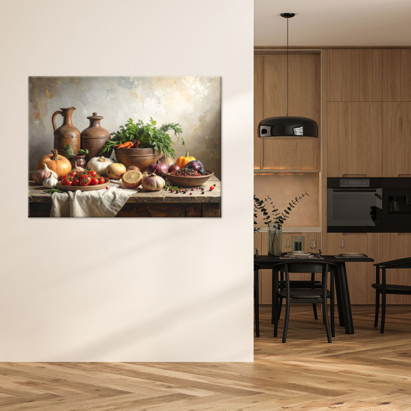 Obraz do kuchni jadalni restauracji, Martwa natura przyprawy warzywa 30x20