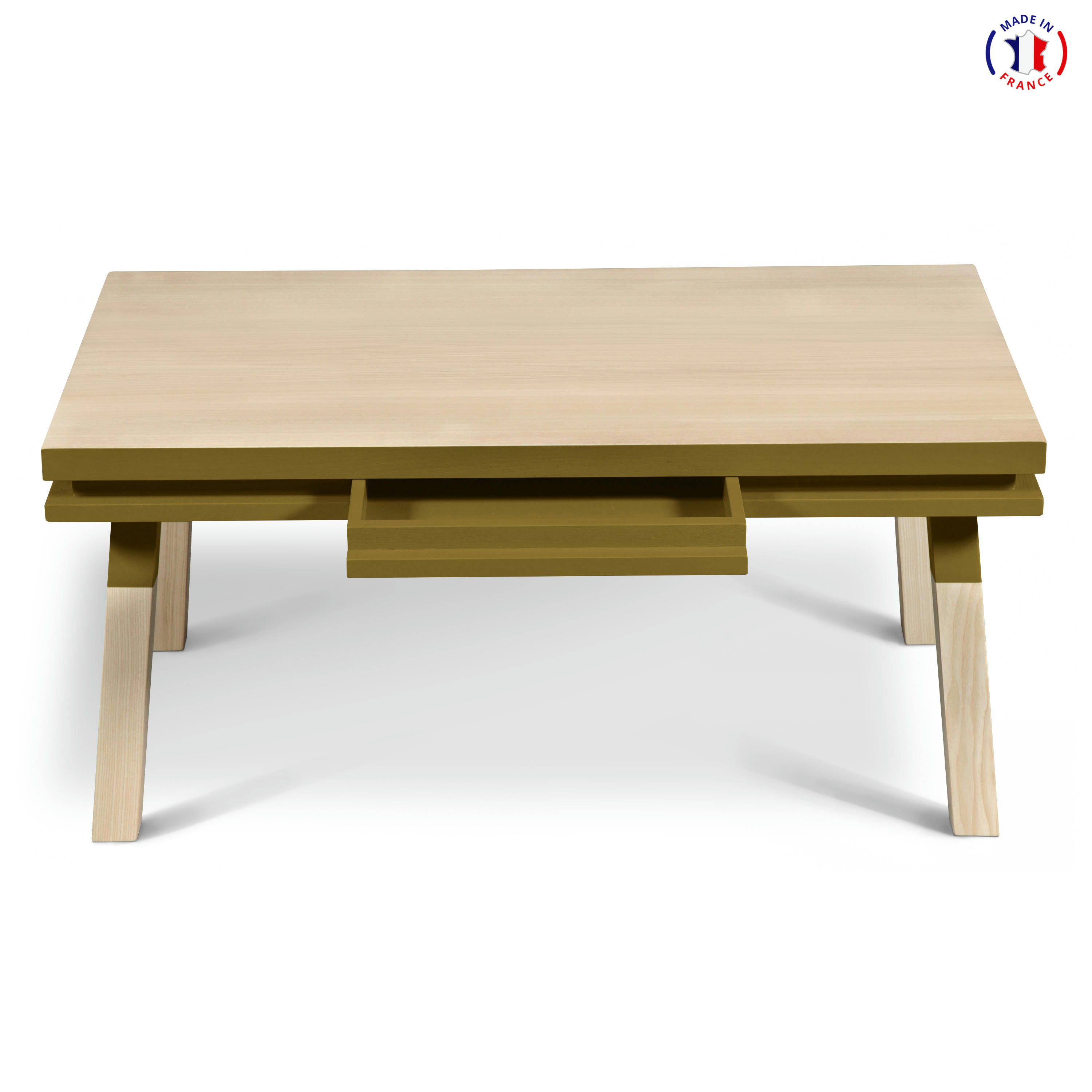 EGEE - Table basse avec tiroir 100 cm, 100% frêne massif