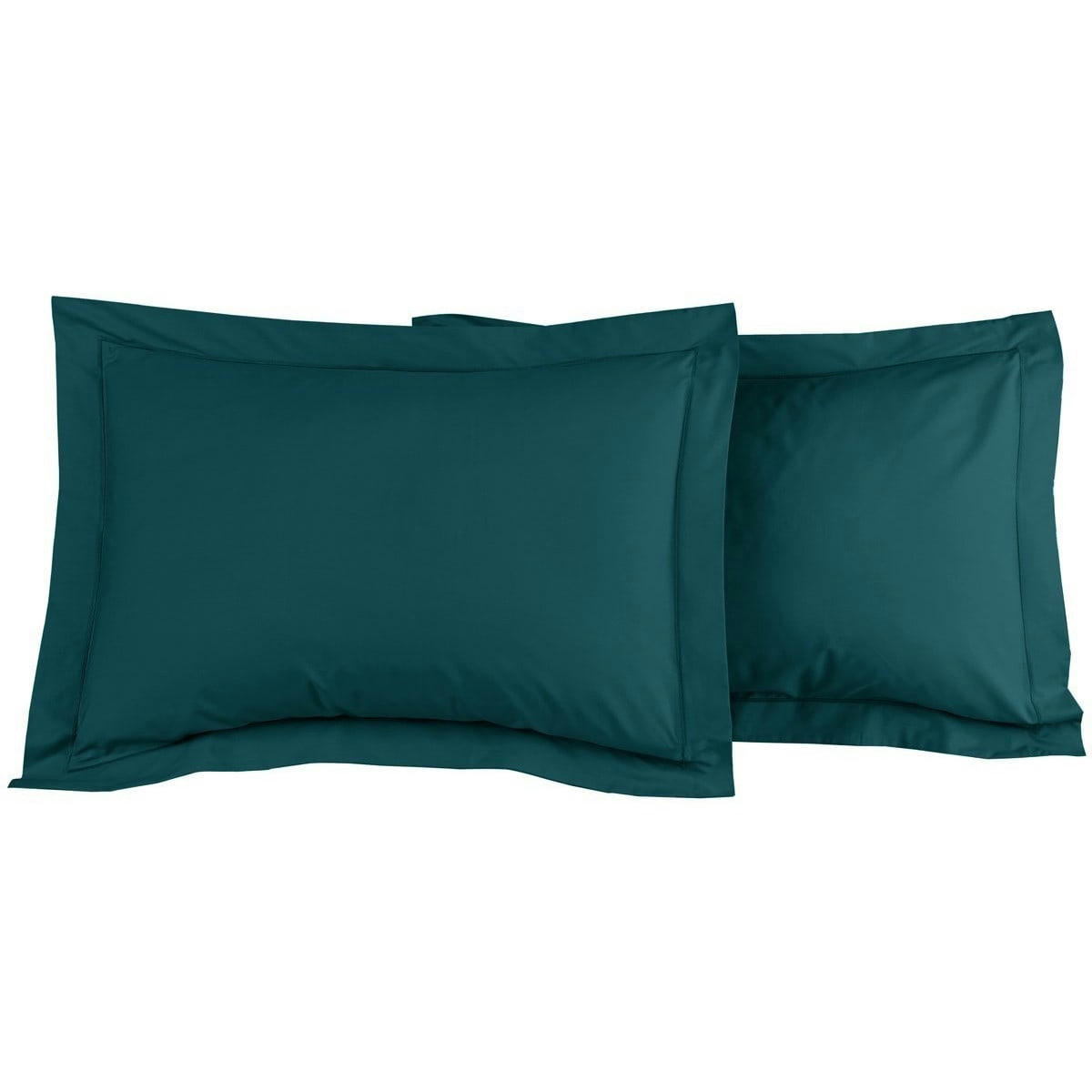 SOFT PERCALE - Lot de 2 taies d'oreiller en percale de coton petrol 50x70 cm
